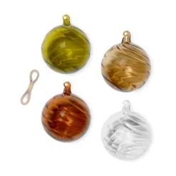 Ferm LIVING Twirl Weihnachtskugel Large Ø10cm 4er Pack