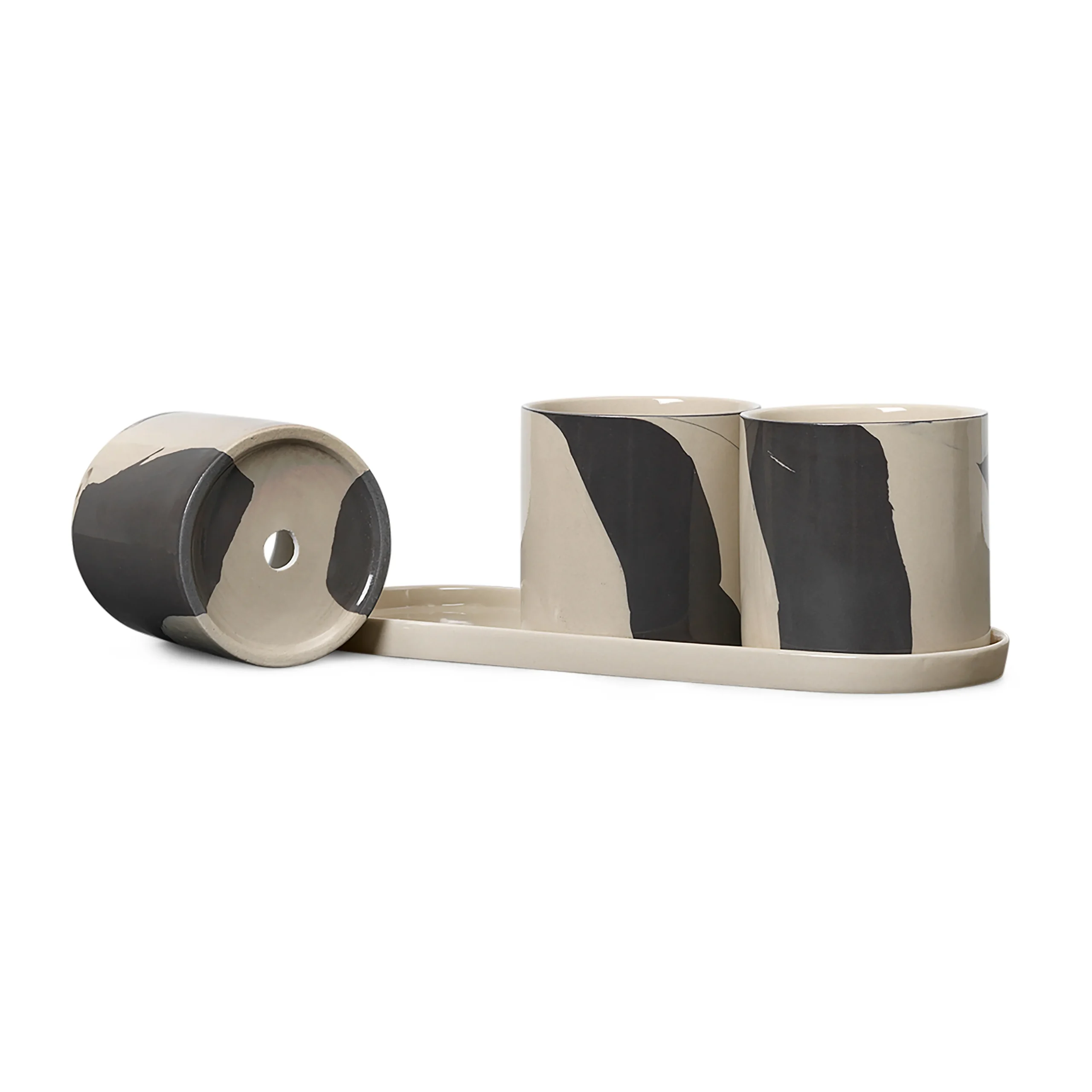 Ferm LIVING Inlay Kräuterblumentopf Mit Untersetzer 4-teilig 4 Ferm LIVING Inlay Kräuterblumentopf Mit Untersetzer 4-teilig – Bild 2