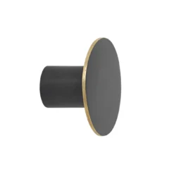 Ferm LIVING Flat Circle Wandhaken Schwarz-Messing