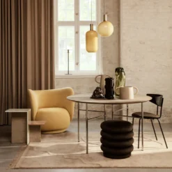 Ferm LIVING Pouf Round Pouf -Nordic Nest pouf round velvet miljo2 7779d69288